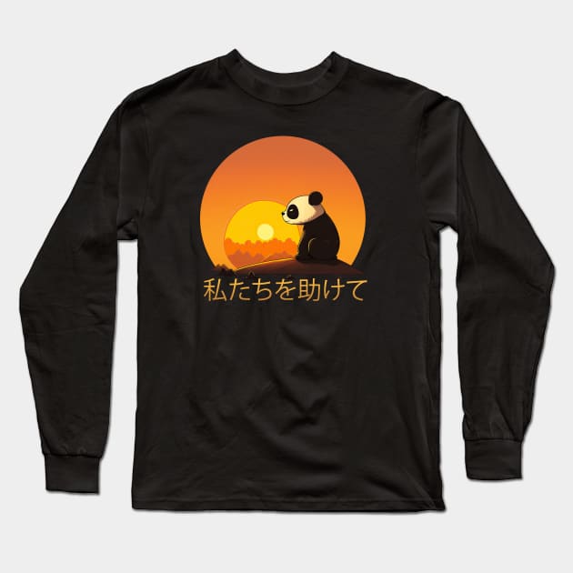 Wildlife - Panda Long Sleeve T-Shirt by i2studio